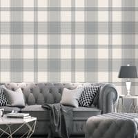 Belgravia Giorgio Check Silver/Cream 8105 Wallpaper